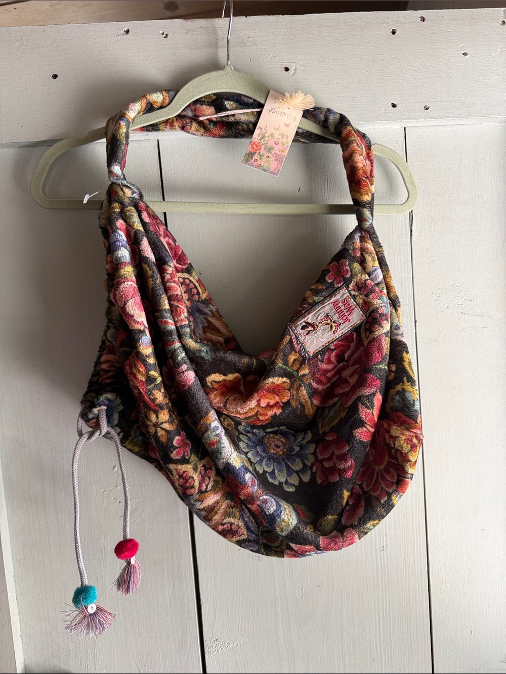 Johnny Was Floral Multicolor Hobo Sling Bag